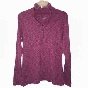 COLUMBIA Berry Pink Purple Space Active Pullover Top Juniors Size Large